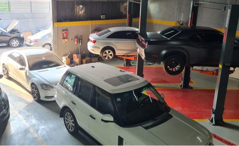 Luxury Cars getting diagnostics