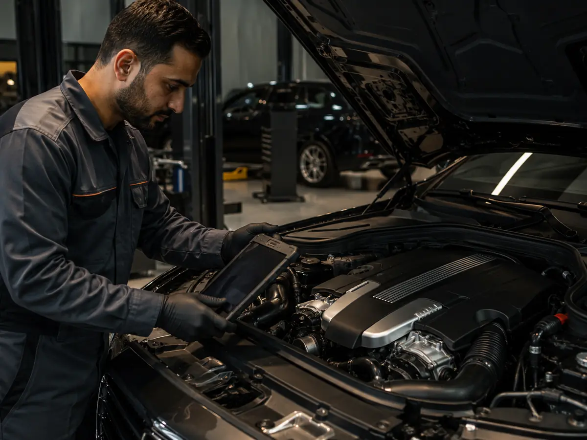 Vehicle-specific diagnostic checks at SNS Auto Service Dubai